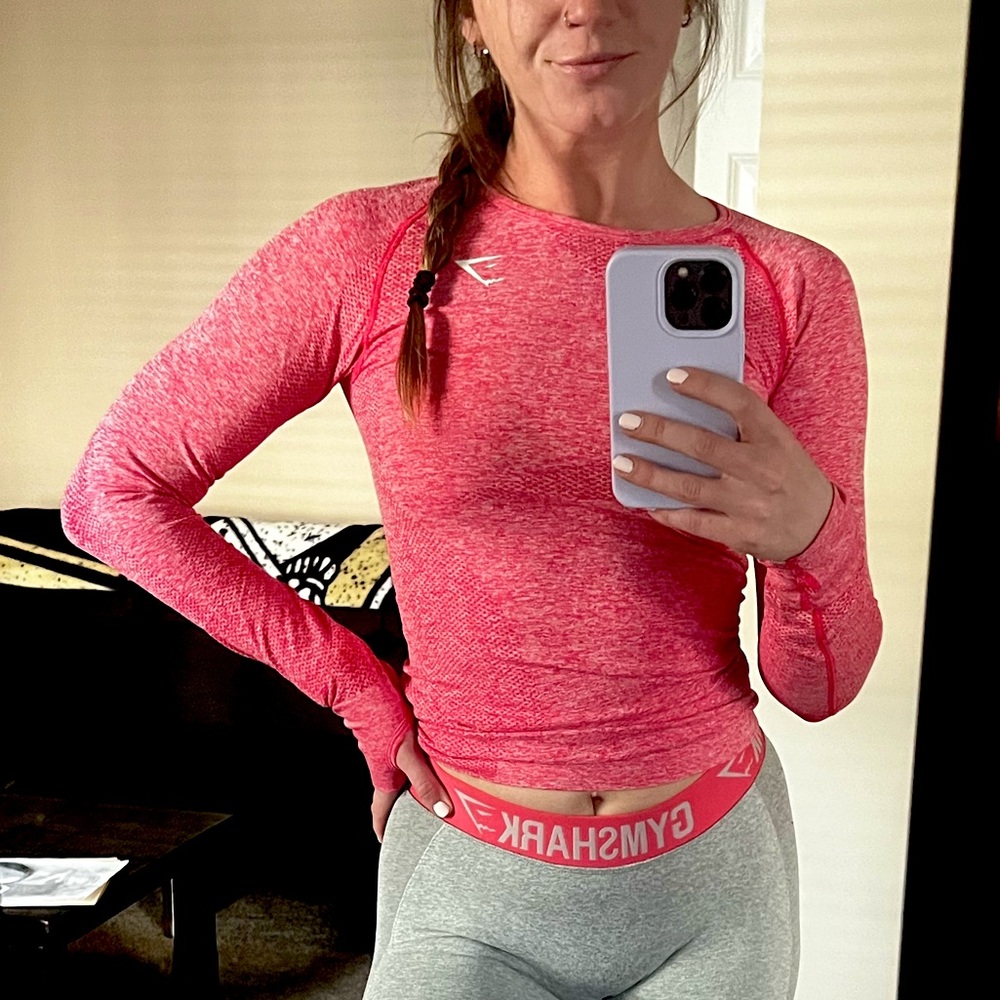 Gymshark Long Sleeve Top Pink Sherbet